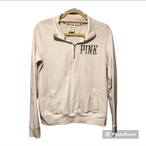 VS Pink 1/4 zip pull over sweatshirt Size Small